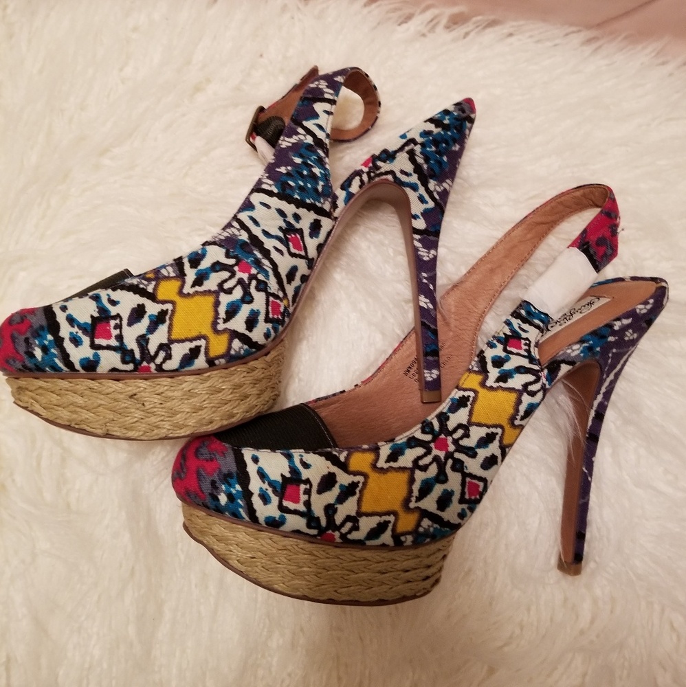 NAUGHTY MONKEY OVERBOARD PLATFORM SANDAL HEELS - Picture 4 of 8